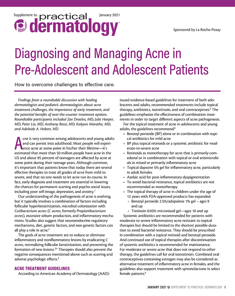 Diagnosing and Managing Acne in PreAdolescent and